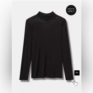 Mesh Mock Neck Long Sleeve Top